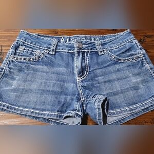 Misschic Women's Studded Blue Jean Shorts